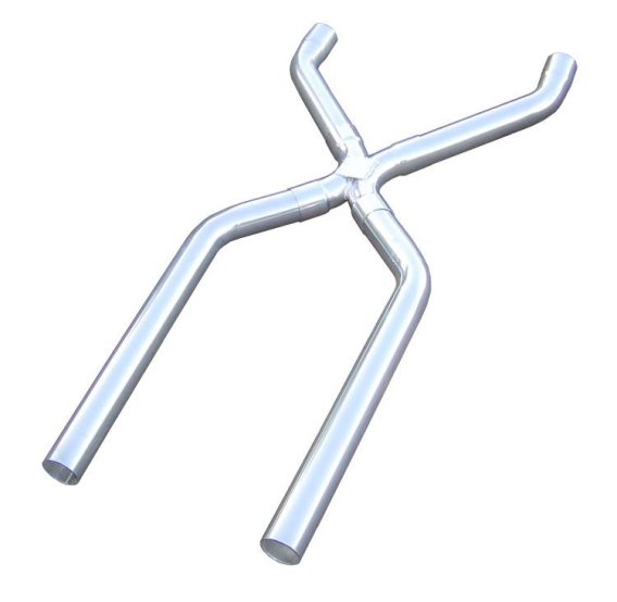 Exhaust X-Pipe Kit Intermediate Pipe 2.5 in Hardware Incl Polished 304 Stainless Steel Pypes Exha...