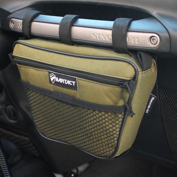 Jeep Wrangler Dash Bag Passenger Grab Handle Dash Bag Fabric Olive Drab Bartact