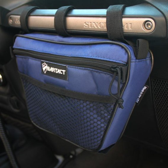 Jeep Wrangler Dash Bag Passenger Grab Handle Dash Bag Fabric Navy Bartact