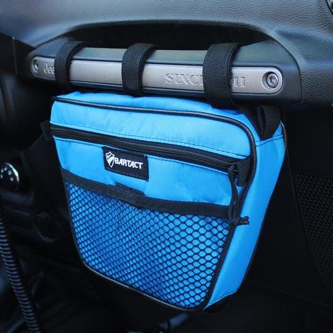 Passenger Dash Grab Handle Bag For Jeep All Wranglers Blue Fabric Bartact