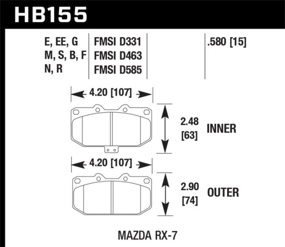 HAWK Black Brake Pad Sets