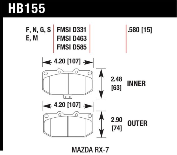 HAWK Black Brake Pad Sets