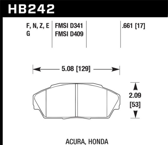 HAWK DTC-60 Brake Pad Sets