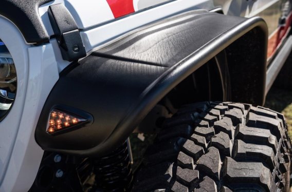 Bushwacker 10928-07 Black Jeep Flat Style Textured Finish 4-Piece Fender Flare Set for 2020-2023 ...