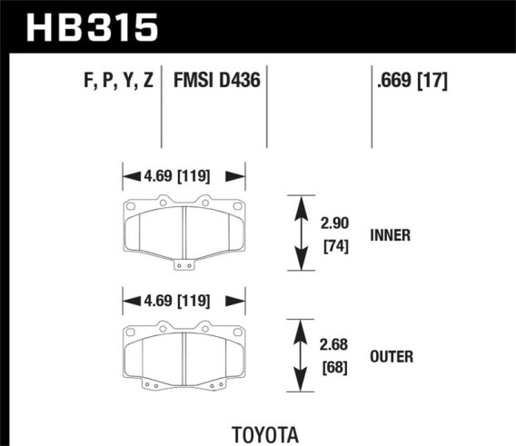 HAWK HPS 5.0 Brake Pad Sets