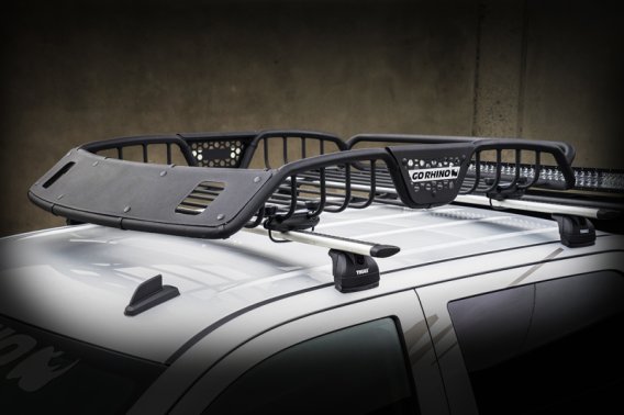 Go Rhino 59027T - SR20 Tubular Steel Roof Rack With 2x Light Mount Openings - 60" Long - Textured...