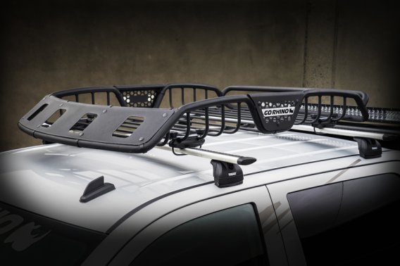Go Rhino 59047T - SR40 Tubular Steel Roof Rack With 4x Light Mount Openings - 60" Long - Textured...