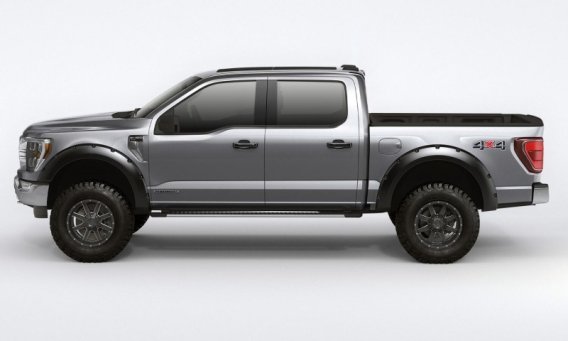 Bushwacker 28129-08 Black Forge Pocket/Rivet Textured Finish 4-Pc Fender Flare Set for 17-22 Ford...