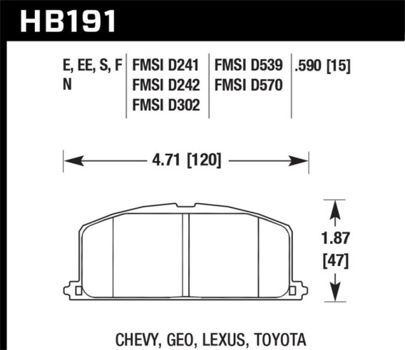 HAWK Blue 9012 Brake Pad Sets