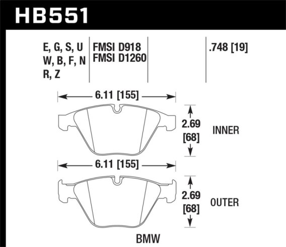 HAWK HT-10 Brake Pad Sets