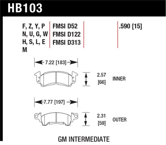 HAWK HPS Brake Pad Sets