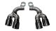 Two Twin 4.0 Inch Black Tips Clamps Included Dual Rear Exit For Corsa Camaro SS/ZL1 Exhaust Only ...