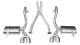 2.5 Inch Cat-Back Plus X-Pipe Xtreme Exhaust Dual Rear Exit 4.0 Inch Polished Tips 97-04 Chevy Co...