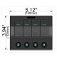 4-Switch Panel W/Lighted Breakers Black Bulldog Winch