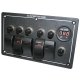 5-Switch Voltmeter Panel W/Breakers Black Bulldog Winch
