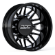 Dually Wheels Aftermath Black/Milled 20X8.25 10X225 Super Duty/Ram Dually Wheel Kit F-450 05-10 F...
