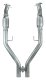 Exhaust H Pipe Catted For Long Tubes 05-10 Mustang 2.5 in H-Pipe Hardware Incl Natural 409 Stainl...