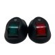 12V-24V Marine Starboard Green and Port Red LED Light Set with Black Shell Marine Sport Lighting