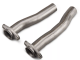 Mid Pipe Exhaust Pipe 2.5 in LH 15 3/4 in RH 17 3/4 in Flanges Incl Natural 409 Stainless Steel P...