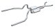 Crossmember Back w/X-Pipe Exhaust System 65-70 Mustang Split Rear Dual Exit 2.5 in Intermediate A...
