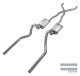 Crossmember Back w/X-Pipe Exhaust System 65-70 Convertible Mustang Split Rear Dual Exit 2.5 in In...