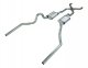 Crossmember Back w/X-Pipe Exhaust System 68-72 Chevelle High Tubro Split Rear Dual Exit 2.5 in In...