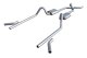 Crossmember Back w/X-Pipe Exhaust System 55-57 Tri-Five Chevy Split Rear Dual Exit 2.5 in Interme...