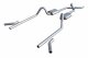 1955-1957 Tri-Five Chevy 3 Inch Crossmember Back Exhaust System With X-Pipe 409 Stainless No Muff...