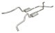 Crossmember Back w/X-Pipe Exhaust System 55-57 Chevy Wagon Split Rear Dual Exit 2.5 in Intermedia...