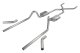 1955-1957 Tri-Five Chevy Pocket Kit 2.5 Inch Crossmember Back Exhaust System With H-Bomb H-Pipe 4...