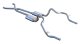 Crossmember Back w/X-Pipe Exhaust System 70-74 F-Body Split Rear Dual Exit 2.5 in Intermediate An...