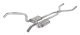 Crossmember Back w/H-Pipe Exhaust System 67-69 Split Rear Dual Exit 3 in Intermediate And Tail Pi...