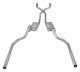 Crossmember Back w/H-Pipe Exhaust System 78-88 El Camino SS Split Rear Dual Exit 2.5 in Intermedi...