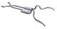 Crossmember Back w/X-Pipe Exhaust System 62-67 Nova Split Rear Dual Exit 2.5 in Intermediate And ...