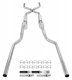 Crossmember Back W/ H-Pipe Exhaust System 63-66 GM Truck Split Rear Dual Exit 2.5 Inch Intermedia...
