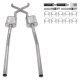 55-59 GM 2WD Truck 2.5 Inch Crossmember Back Exhaust Kit Without Mufflers Pypes Performance Exhau...