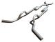 Crossmember Back w/X-Pipe Exhaust System 67-74 GM Split Rear Dual Exit 2.5 in Intermediate And Ta...