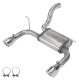 Axle-Back Exhaust System 18-24 Jeep Jl Dual Exit 2.5 Inch Intermediate And Tailpipe Street Pro Mu...